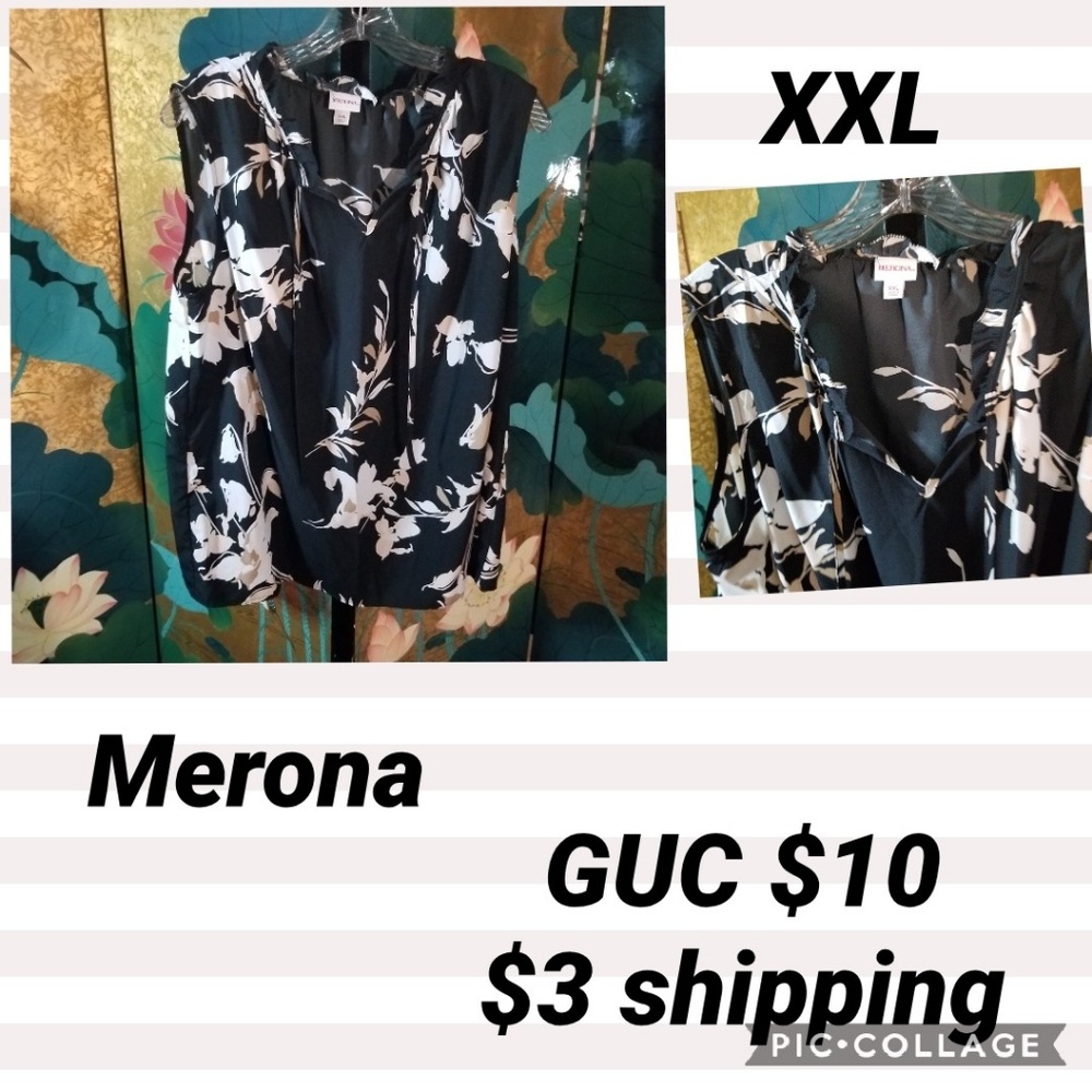 Merona XXL black sleeveless blouse